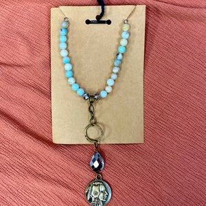 Turquoise and bronze coin necklace!